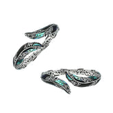 AB-7043-AB Sterling Silver Bangle With Abalone Shell